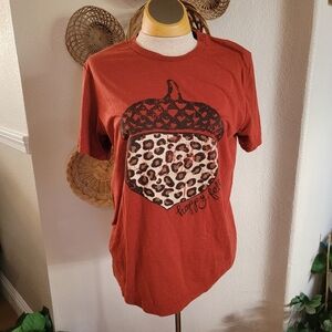 Texas True Fall Animal Print Tshirt SZ M